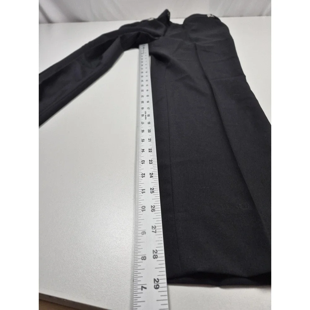 VTG Tuxedo Dress Pants Men's 31x29 Black Satin Stripe Wool Adjustable Waist
